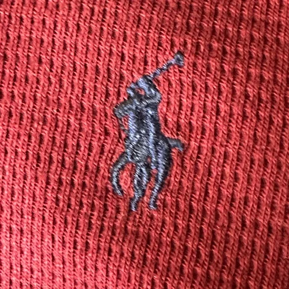 NEW Polo Ralph Lauren Men's 2XL Burgundy Waffle Knit Thermal Crewneck T-Shirt. - Picture 9 of 11